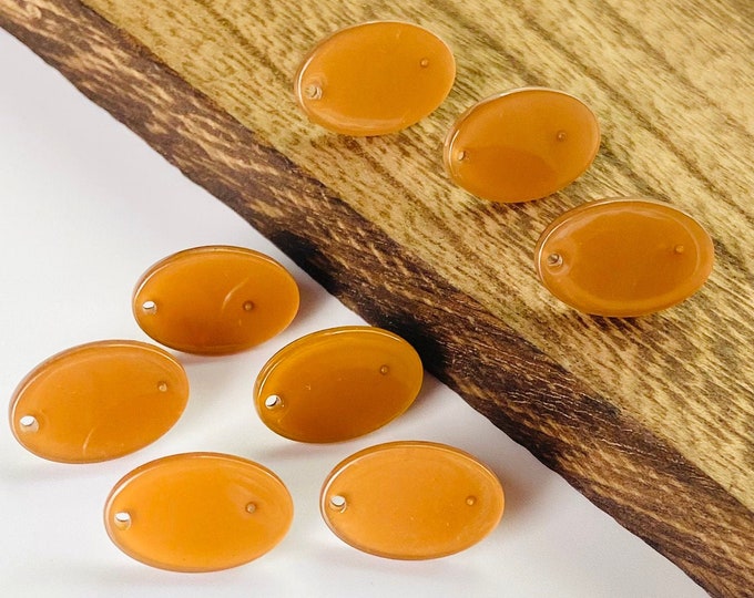 Acrylic 19mmx12mm Oval Round Stud Post Caramel Brown Earrings w/ Backs Connector Loop Holes Dangle Earring Findings Jewelry Making