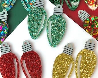 Christmas Light Bulb Acrylic Earring Blanks | Holiday Earring Supplies | Laser Cut Acrylic Blanks | DIY Christmas Earrings