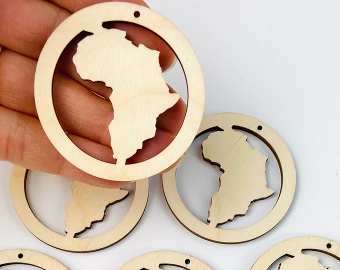 BULK (12pc to 100pc) Unfinished Wood Africa African Hoop Hoops  Earrings Jewelry Blanks Ornaments Charms Crafts