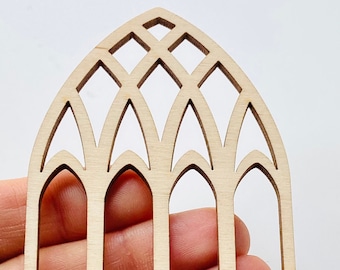 Unfinished 1/12th Scale Wood Dollhouse Fairy Garden Church Diorama Bird House Cathedral Window Crafts Doll House 1:12