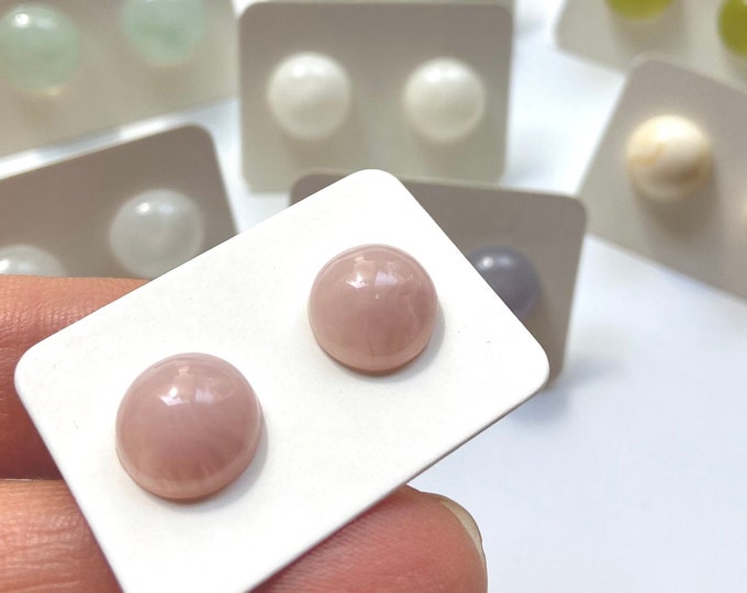 10 Pairs of 10mm Acrylic Half Ball Dome Colorful Stud  Earrings w/ Stainless Steel Posts & Earring Backs White,Pink, Blue, Green, Purple