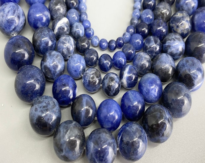 ALL SIZE & QTY Blue Sodalite Strands Choose Size 4mm 6mm 8mm 10mm 12mm Loose Beads Gemstones Necklace,Bracelet,Earring Jewelry Crafting