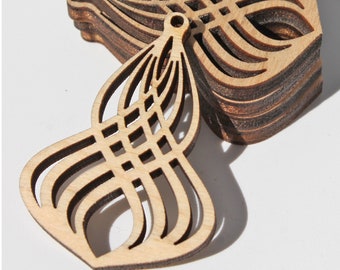 BULK (12pc to 100pc) Unfinished Wood Geometric Round Shape With Cutouts Dangle Earring Jewelry Blanks Shape Crafts Made in Texas