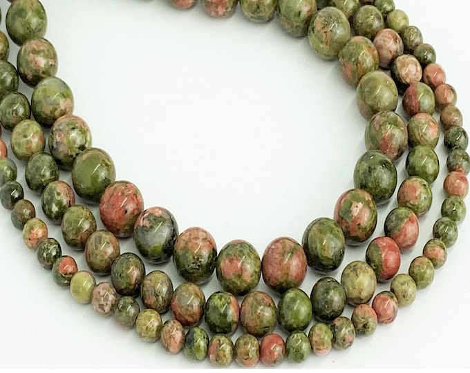 ALL SIZE & QTY Natural Smooth Round Unakite Strands 4mm 6mm 8mm Beads Gemstones Necklace,Bracelet,Earring Jewelry Crafts,Chakra Stone