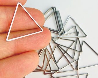 Clearance 20pcs Imperfect Stainless Steel Silver Triangles Triangle Frames Connector Links Earrings Findings Jewelry