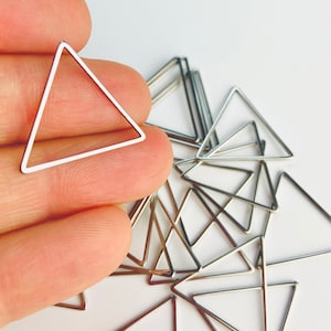 20 Pieces Stainless Steel Silver Triangles Triangle Frames Connector Links Earrings Necklace Bracelet Findings Jewelry Craft