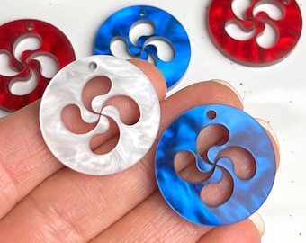 Acrylic Basque Lauburu Cross Earring Blanks with Connector – DIY Jewelry Supplies