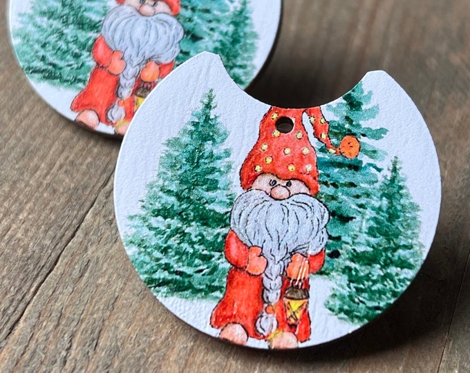 DIY Christmas Gnome Pine Trees Wood Earrings Making Supplies Blanks Connectors
