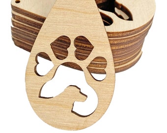 Unfinished Wood Wooden Shamrock Laser Cutout Dangle Earring Jewelry Blanks Charms Ornaments Shape Crafts Made in Texas 12pc to 100pc ALL SIZES BULK