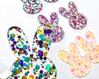 Easter Bunny Rabbit Head Earring Blanks, DIY Jewelry Supplies