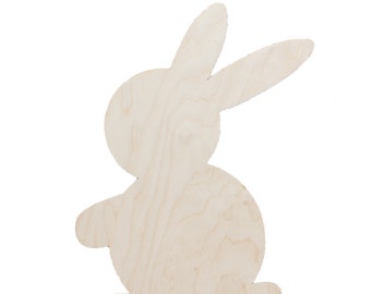 Unfinished Wood Bunny Rabbit Cutout, DIY Easter Crafts - 6-Pack