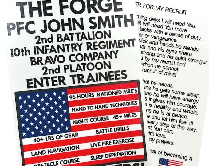 Personalized Military Recruit Decals, The Forge & Prayer Set