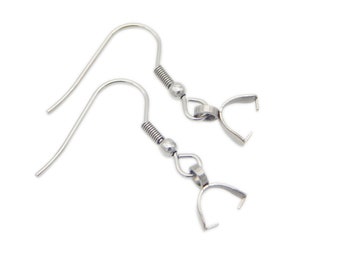 10//50Pc Silver//Gold Plated Pinch Clip Clasp Bail Connector Jewelry Findings 20mm