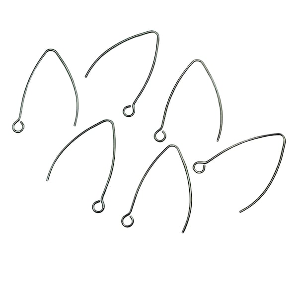 24 Stainless Steel Marquise Earring Hooks, 30mm DIY Findings