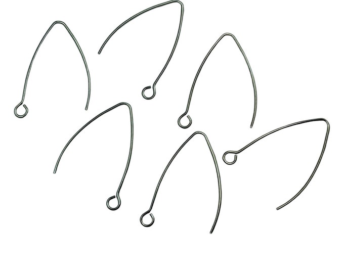 24 Stainless Steel Marquise Earring Hooks, 30mm DIY Findings