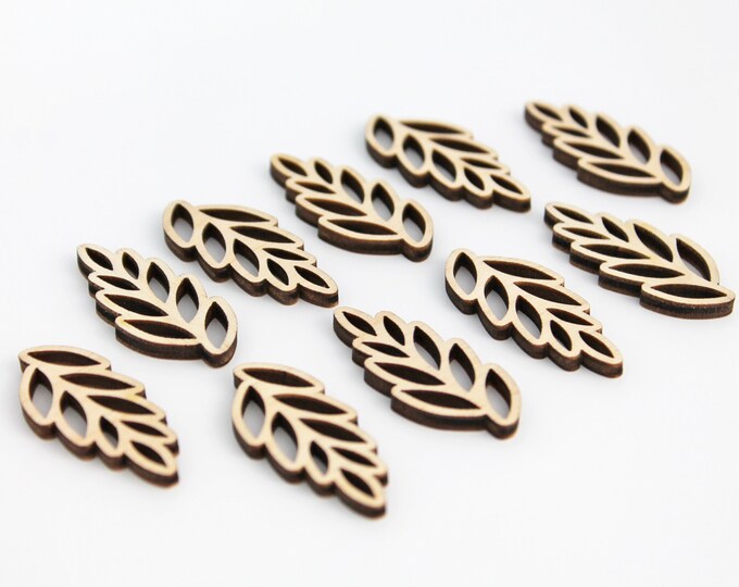 BULK (12pc to 100pc) Unfinished Wood Leaf Leaves Cutout Dangle Earring Jewelry Blanks Shape Crafts Made in Texas
