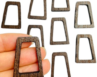 Lightweight Natural Wood 34mm or 1.34” Hollow Rectangle w/Top Connector Earring Earrings Charms Jewelry Making Crafts