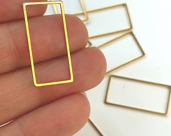 Clearance 20pcs Imperfect  Stainless Steel Gold Hollow Rectangle Frame Frames Connector Links Earrings Earring Findings Jewelry