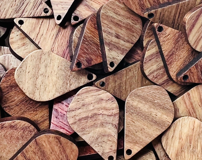 Clearance 20pcs Lightweight Natural Wood Wooden Boho 27mm Small Teardrop Earring Earrings Charms Jewelry Making Craft