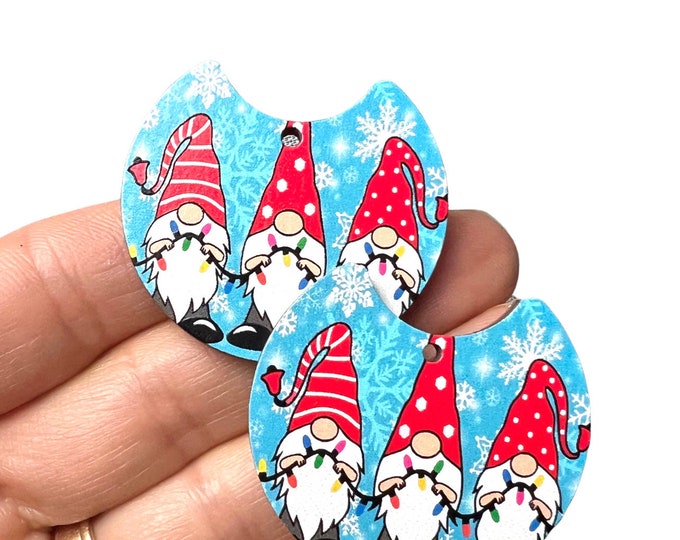 DIY Gnome Christmas Light Bulbs Wood Earrings Making Supplies Blanks Connectors