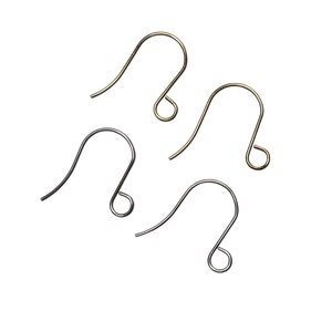 ALL QUANTITIES Large Loop 5mm Gold or Silver Stainless Steel Shepherd Hook Style Earring Hooks Ear Wires image 1