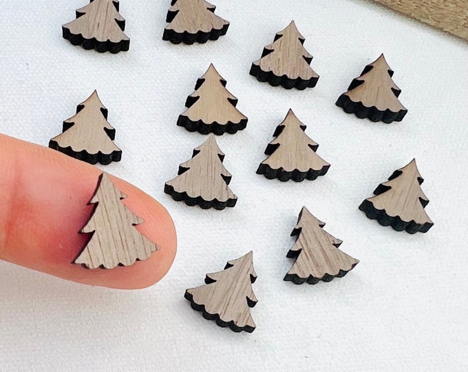 Walnut Wood Christmas Tree Stud Blanks, Christmas Earring Making Supplies Blanks