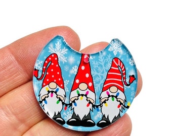Acrylic Gnome Gnomes with Christmas Light String Earring Xmas Earrings BLANKS