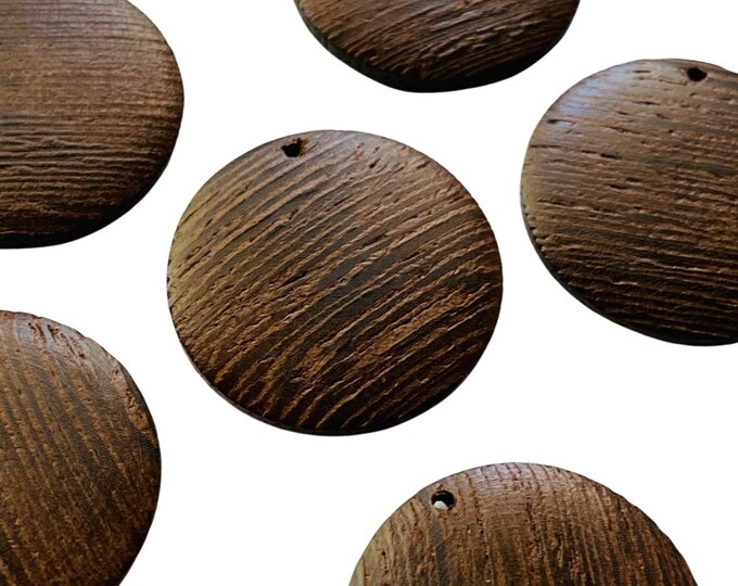 Lightweight Natural Dark Wood Wooden 29mm or 1.14” Hoops Round Geometric Earring Earrings Charms Jewelry Making Crafts