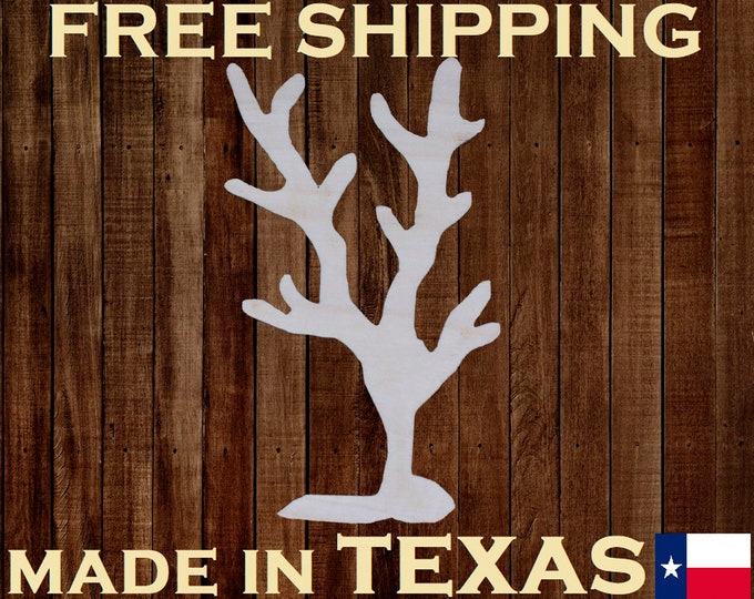 CORAL Unfinished 3mm Thick Wood Laser Cut Out Cutout Shape Crafts Sign ALL SIZES