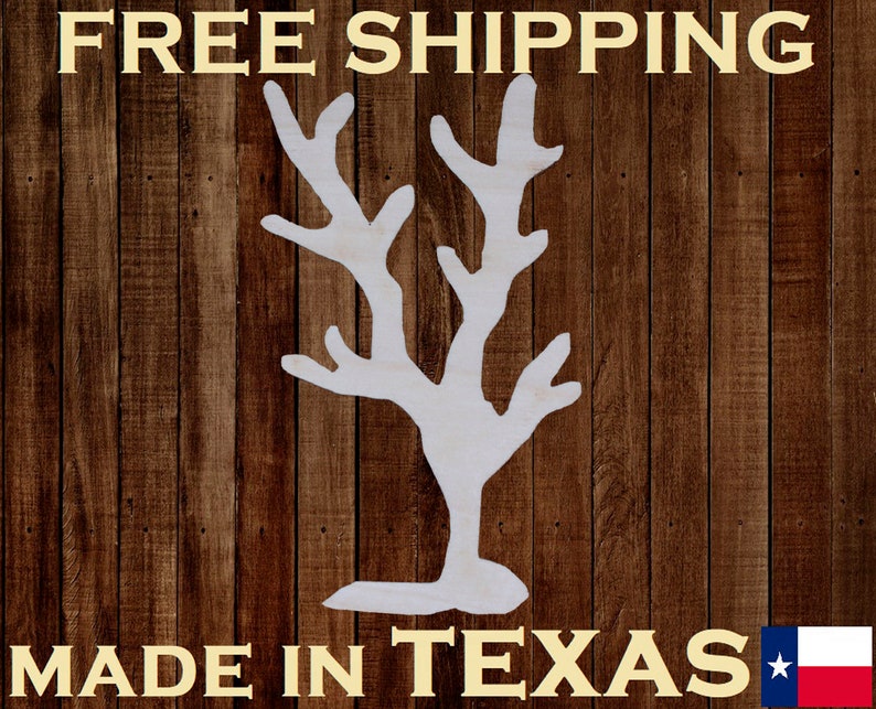 CORAL Unfinished 3mm Thick Wood Laser Cut Out Cutout Shape Crafts Sign ALL SIZES