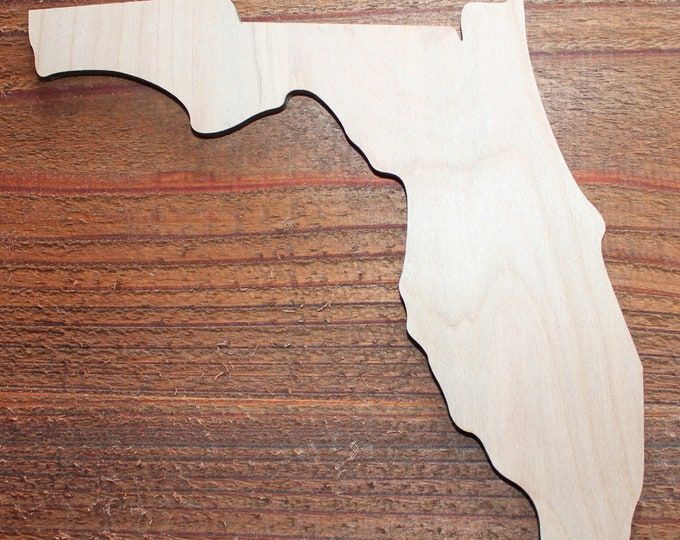 State of FLORIDA Unfinished Wood Cutout Cut Out Shapes Ready to Paint Crafts ALL SIZES