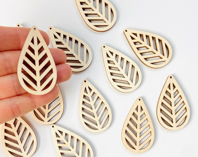 BULK (12pc to 100pc) Unfinished Wood Wooden TearDrop Divided Chevron Cutout Hanging Dangle Earring Earrings Jewelry Blanks Made in Texas