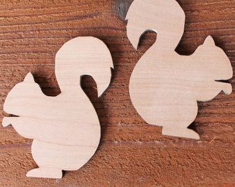 Unfinished Squirrel Wood Cutouts (Set of 2), DIY Crafts