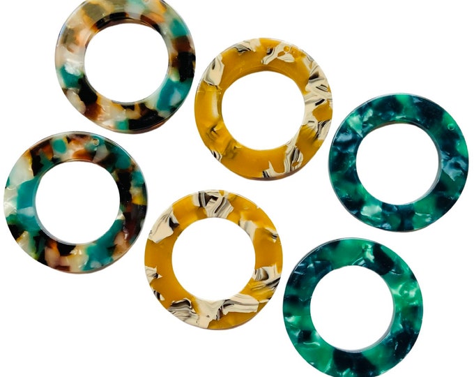 4pcs Acrylic 38mm Hoop Earring Connectors Charms