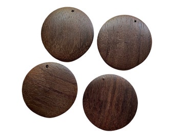 Clearance 12pcs Lightweight Natural Dark Wood Wooden 44mm or 1.7” Hoops Round Geometric Earring Earrings Charms Jewelry Making Crafts