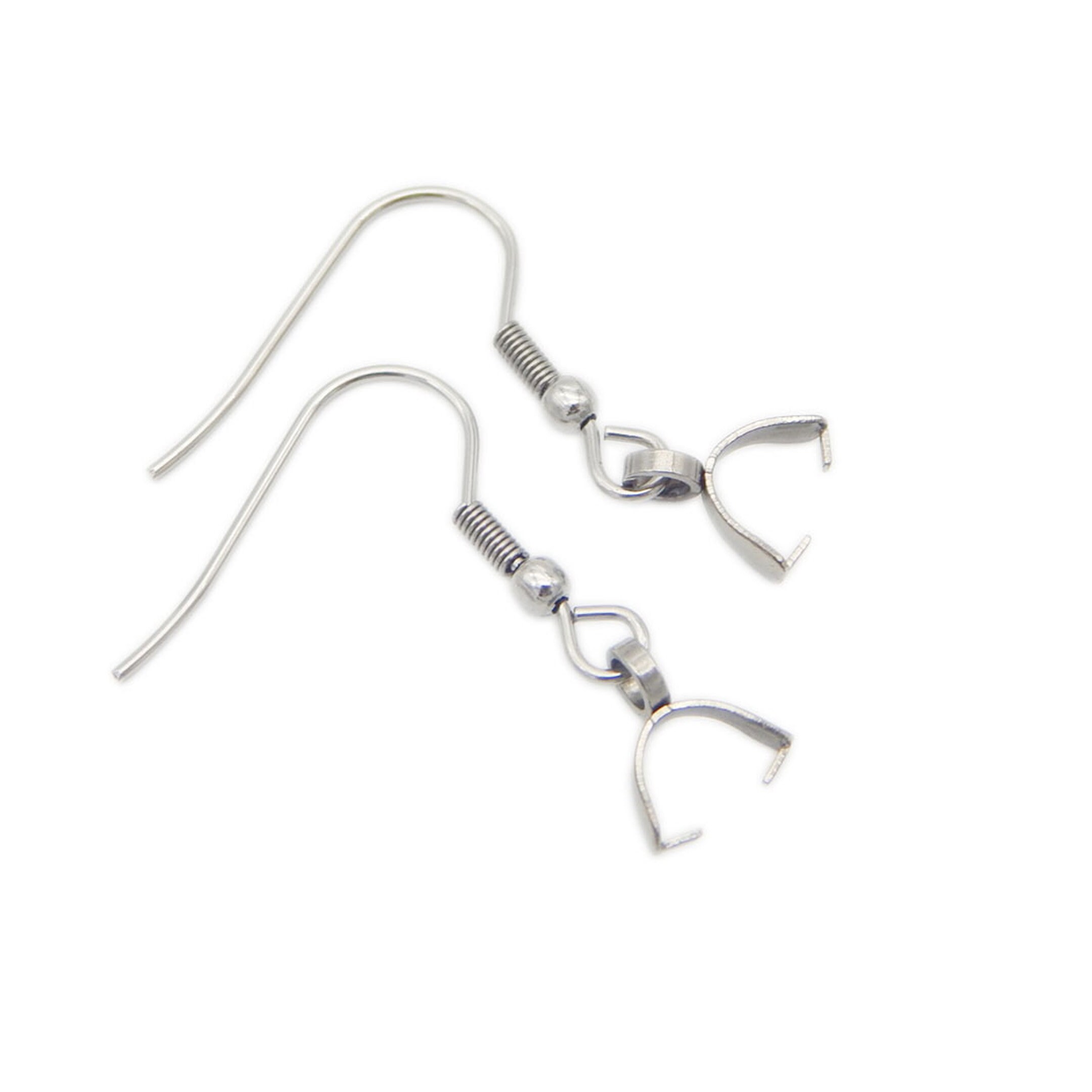 ALL QUANTITIES Stainless Steel Silver Pinch Bails Bail French Fish