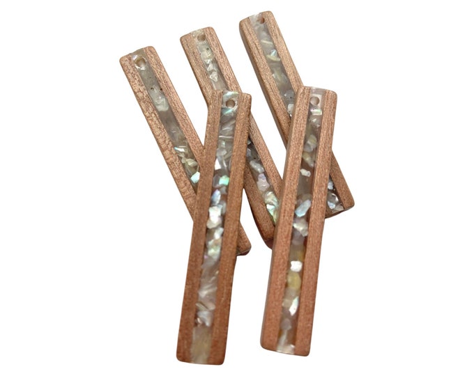 Clearance 10 Imperfect Pieces Clearance Imperfect Wood  2” Long Rectangle Bar Cutout Earring Earrings Charms Jewelry Making Craft