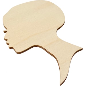 ALL SIZES African Woman Women Face with Lashes Silhouette Head Unfinished Wood Laser Cut Cutout Shape DIY Crafts Door Wall Hanger