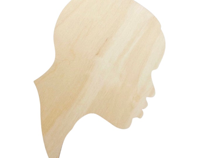 ALL SIZES African Man Men Male Face with Lashes Silhouette Head Unfinished Wood Laser Cut Cutout Shape DIY Crafts Door Wall Hanger