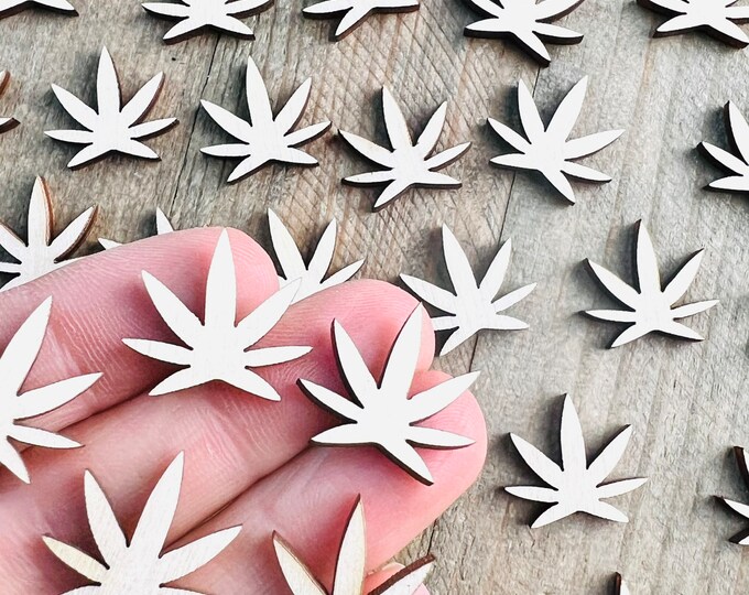 Marijuana Pot Leaf Cannabis Unfinished Wood Stud Earring Blanks Jewelry Making Blanks Crafts Made in Texas