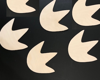 6-Pack Dinosaur Foot Prints FREE SHIPPING! Laser Unfinished Wood Feet Cut Out Shapes Crafts Footprint Feet Craft Prehistoric