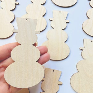 Christmas Snowman w/Hanging Hole Unfinished Wood Cutout DIY Crafts Door Wall Hanger ALL SIZES