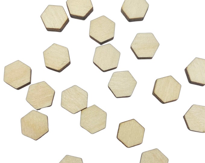 Unfinished Wood Laser Cutout Solid Hexagon Wooden Studs Stud Earring Jewelry Making Blanks Shape Craft Blanks DIY Earrings Made in Texas