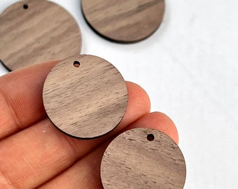 Walnut Wood Wooden Round Discs Circles for Earring Making