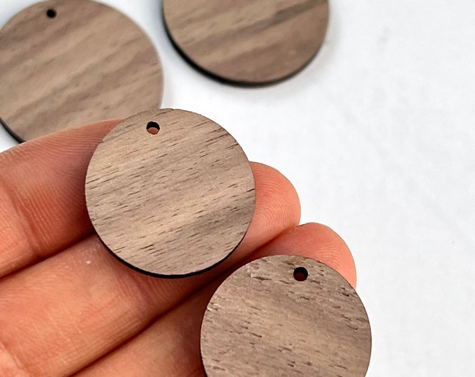 Walnut Wood Wooden Round Discs Circles for Earring Making
