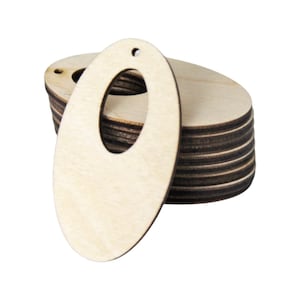 ALL SIZES BULK (12pc to 100pc) Unfinished Wood Laser Round Oval with Cutout Dangle Earring Earrings Jewelry Blanks Crafts Made in Texas