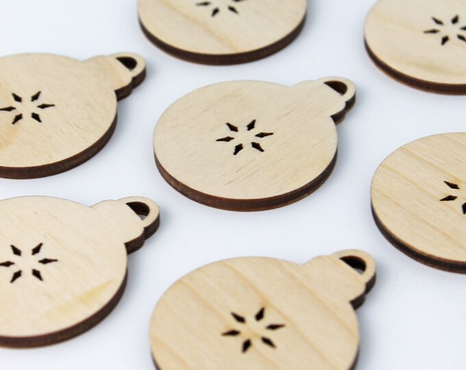 Ornament Bulb Star Cutout Christmas Unfinished Wood Wooden Laser Shape Blanks Crafts Sign Ready to Paint or Stain ALL SIZES & Quantity