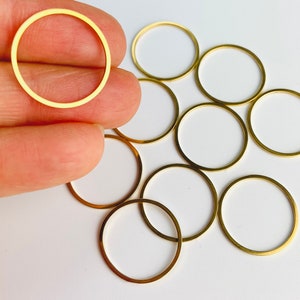 12 Stainless Steel Gold Hoops Circles Round Frames Connector Links Earrings Necklace Bracelet Earring Findings Jewelry Macrame Craft