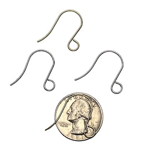 ALL QUANTITIES Large Loop 5mm Gold or Silver Stainless Steel Shepherd Hook Style Earring Hooks Ear Wires image 2