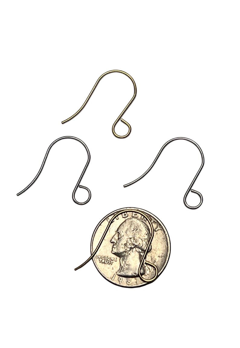 ALL QUANTITIES Large Loop 5mm Gold or Silver Stainless Steel Shepherd Hook Style Earring Hooks Ear Wires image 2